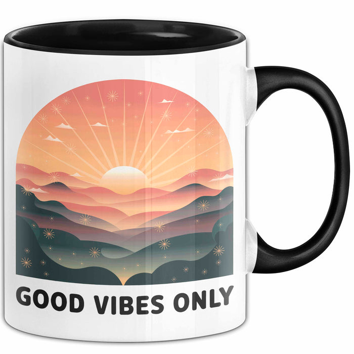 Positive Vibes Tasse Geschenk Lustige Geschenkidee Spruch Für Glückliche Seelen Trendation