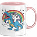 Einhorn Liebhaber Tasse Geschenk Einhorn Reitet Auf Dinosauriere T-Rex Dino Frauen Geschenk Rosa Trendation