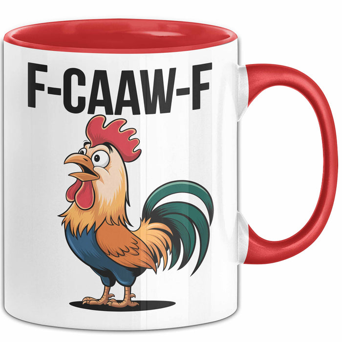 Hahn Tasse Geschenk F-Caaw-F Lustige Geschenkidee Vogel Bauernhof Rot Trendation