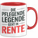Krankenschwester Pflege Betreuung Tasse Geschenk Lustige Geschenkidee Spruch Die Pflegende Legende Geht In Rente Rot Trendation