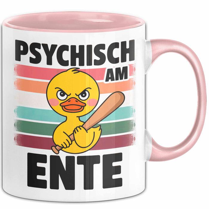 Quietscheente Tier Tasse Geschenk Lustige Geschenkidee Spruch Psychisch Am Ente Rosa Trendation