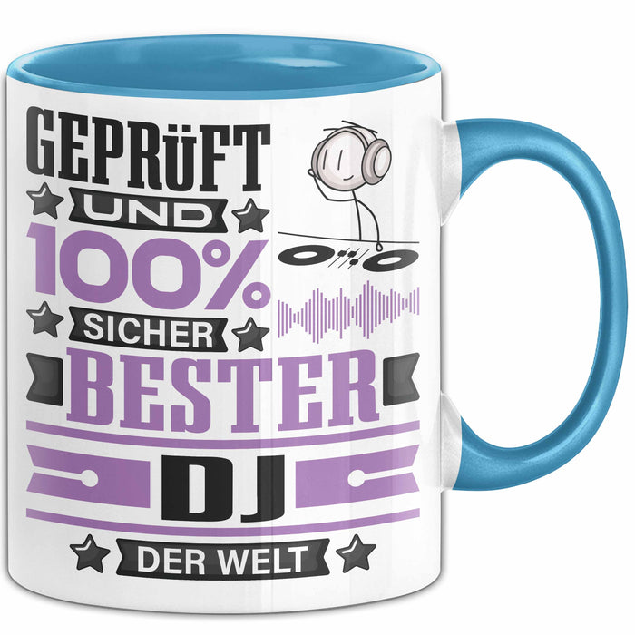 DJ Geschenk Lustiger Spruch für DJ Geschenkidee Bester DJ Der Welt Blau Trendation