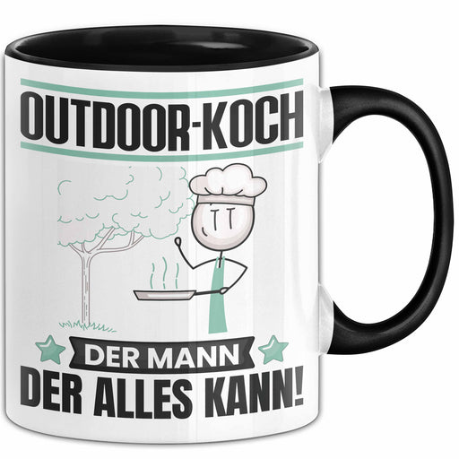 Outdoor-Koch Tasse Geschenk für Outdoor-Koch Der Mann Der Alles Kann Geschenkidee zum Geburtstag Schwarz Trendation
