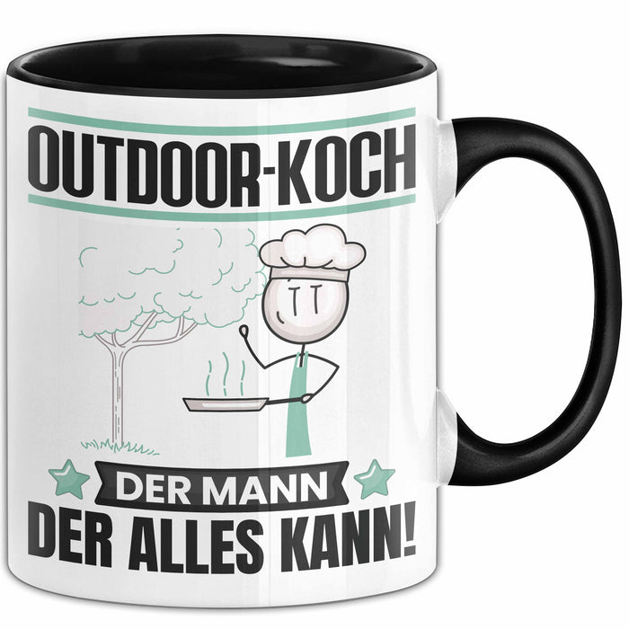 Outdoor-Koch Tasse Geschenk für Outdoor-Koch Der Mann Der Alles Kann Geschenkidee zum Geburtstag Schwarz Trendation