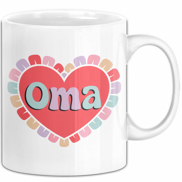 Oma Tasse Geschenkidee Oma Herz Liebende Familie Nana Weiß Trendation