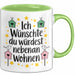 Freundschaft Tasse Geschenk Ich Wuenschte Du Wuerdest Nebenan Wohnen Geschenkidee Grün Trendation
