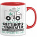 Rettungssanitäter Geschenk Tasse Ich Bin Rettungssanitäter Aber Sag Doch Einfach Superheld Lustige Geschenkdiee für Rettungssanitäter Kaffee-Becher Rot Trendation