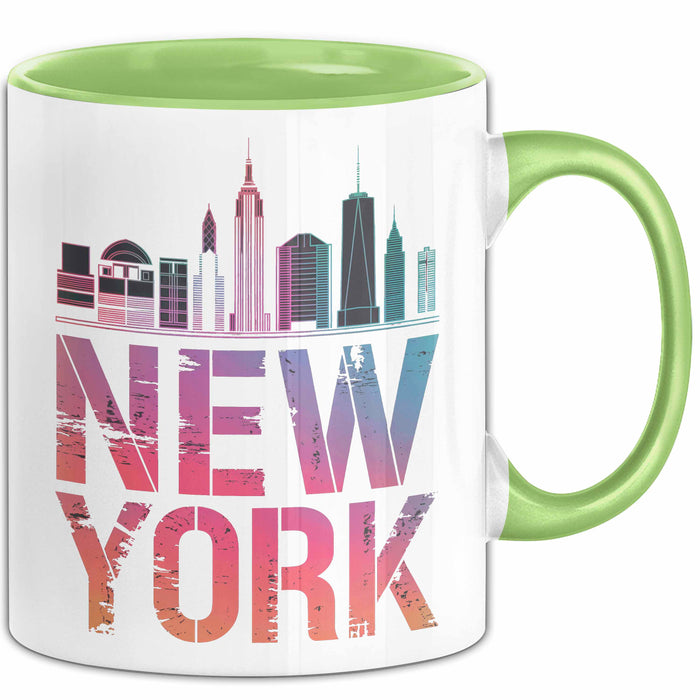 New York City USA Tasse Geschenk Lustige Geschenkidee Spruch Grün Trendation