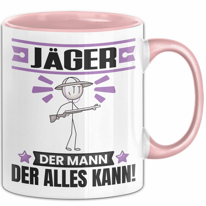 Jäger Tasse Geschenk für Jäger Der Mann Der Alles Kann Geschenkidee zum Geburtstag Rosa Trendation