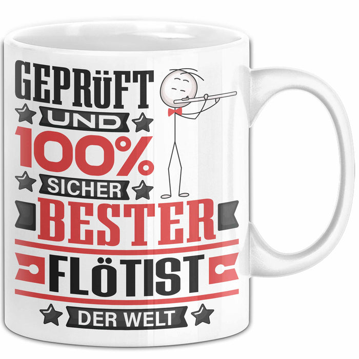 Flötist Geschenk Lustiger Spruch für Flötist Geschenkidee Bester Flötist Der Welt Weiß Trendation