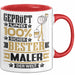 Maler Geschenk Lustiger Spruch für Maler Geschenkidee Bester Maler Der Welt Rot Trendation
