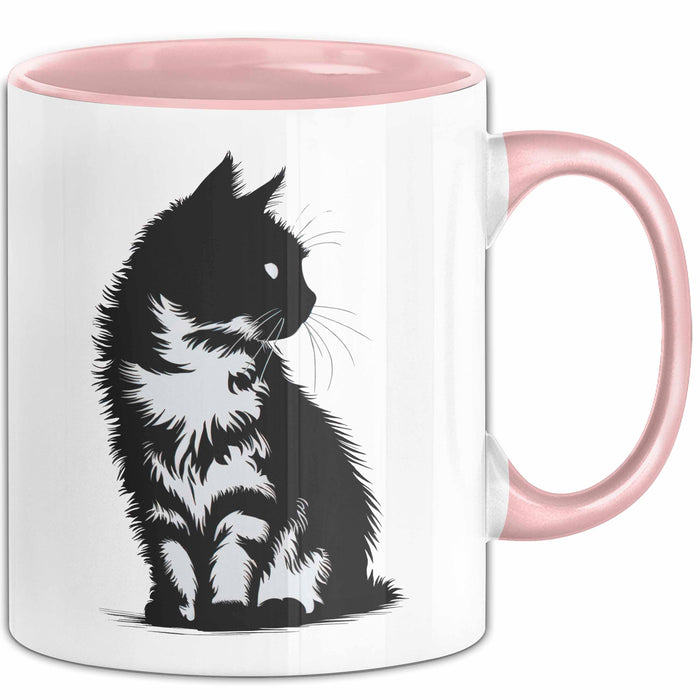 Katzen Tierliebhaber Tasse Geschenk Lustige Geschenkidee Spruch Rosa Trendation