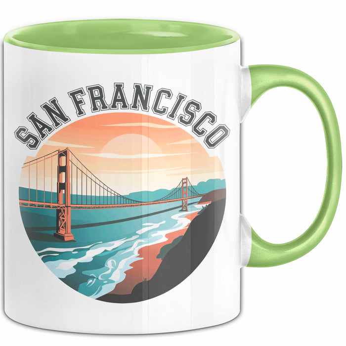Francisco Kalifornien USA Tasse Geschenk Lustige Geschenkidee Spruch Grün Trendation