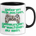 Humor Tasse Gamer – Geboren zum Zocken, gezwungen erwachsen zu sein – Lustiger Kaffee-Becher Geschenk für Gamer & Zocker Schwarz Trendation