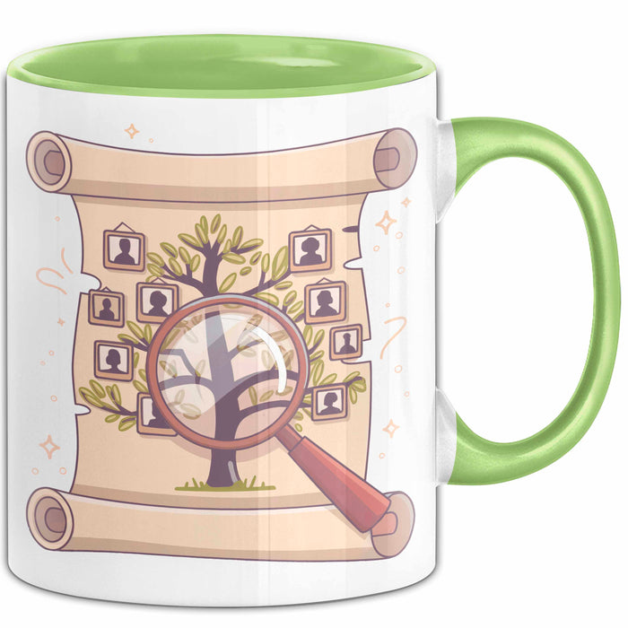 Genealoge Tasse Geschenk Lustige Geschenkidee Spruch Für Stammbaum Forscher Grün Trendation