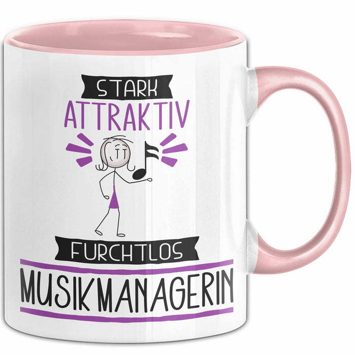 Musikmanagerin Tasse Geschenk Becher Stark Attraktiv Furchtlos Musikmanagerin Lustige Geschenkidee Rosa Trendation