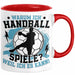 Handball Geschenk Tasse Geschenkidee Handball-Spieler Handballspielerin Mädchen Jungs Kaffee-Becher Warum Ich Handball Spiele? Rot Trendation