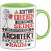 Architekt Geschenk Tasse Lustiger Spruch Erheben Sie Sich Der Architekt Betritt den Raum Grün Trendation