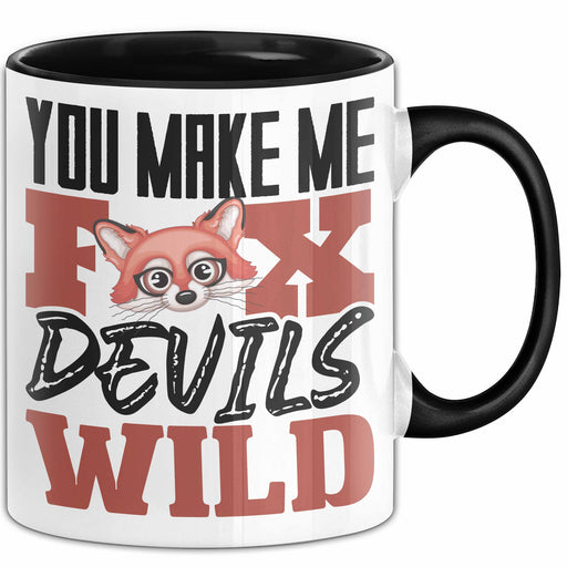 Fuchs Tasse Geschenk Fox Devils Wild Spruch Lustige Geschenkidee Schwarz Trendation