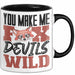 Fuchs Tasse Geschenk Fox Devils Wild Spruch Lustige Geschenkidee Schwarz Trendation