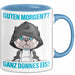 Sarkasmus Tasse Geschenk Lustiger Spruch Guten Morgen Ganz Dünnes Eis Becher Blau Trendation