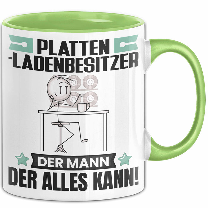 Plattenladenbesitzer Tasse Geschenk für Plattenladenbesitzer Der Mann Der Alles Kann Geschenkidee zum Geburtstag Grün Trendation