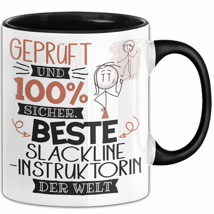 Beste Slackline-Instruktorin Der Welt Tasse Geschenk für Eine Slackline-Instruktorin Geprüft Und Sicher Geschenkidee Geburtstag Weihnachten Trendation
