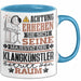 Klangkünstler Geschenk Tasse Lustiger Spruch Erheben Sie Sich Der Klangkünstler Betritt den Raum Blau Trendation