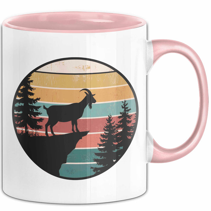 Ziegenbauer Ziegen Tier Retro Tasse Geschenk Lustige Geschenkidee Spruch Rosa Trendation