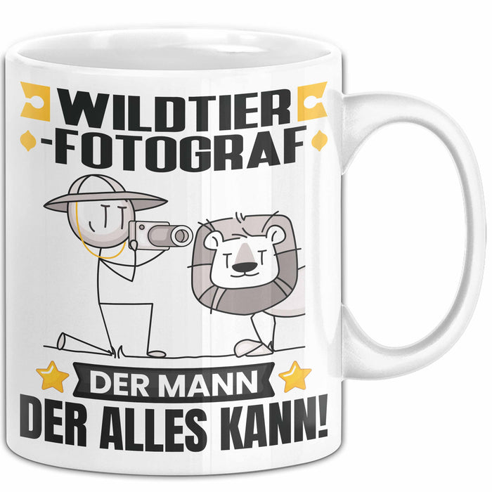 Wildtierfotograf Tasse Geschenk für Wildtierfotograf Der Mann Der Alles Kann Geschenkidee zum Geburtstag Weiß Trendation