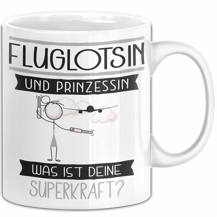 Fluglotsin Und Prinzessin Tasse Geschenk Für Eine Fluglotsin Geburtstag Was Ist Deine Superkraft Weiß Trendation