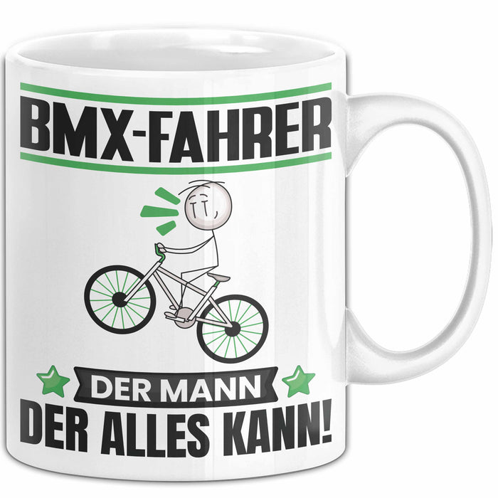 BMX-Fahrer Tasse Geschenk für BMX-Fahrer Der Mann Der Alles Kann Geschenkidee zum Geburtstag Weiß Trendation