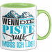 Ski Tasse Geschenk Grafik Wenn Die Piste Ruft Muss Ich Los Becher Grün Trendation