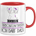 Geschenk für Tierschutzaktivistin Tasse Lustige Geschenkidee Geburtstag Ich Bin Tierschutzaktivistin Ich Darf Das Rot Trendation