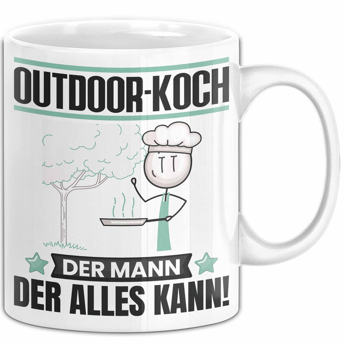 Outdoor-Koch Tasse Geschenk für Outdoor-Koch Der Mann Der Alles Kann Geschenkidee zum Geburtstag Weiß Trendation
