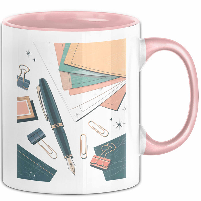 Schreibwaren Nerd Tasse Geschenk Lustige Geschenkidee Spruch Für Papier Liebhaber Rosa Trendation