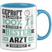 Arzt Geschenk Lustiger Spruch für Arzt Geschenkidee Bester Arzt Der Welt Blau Trendation