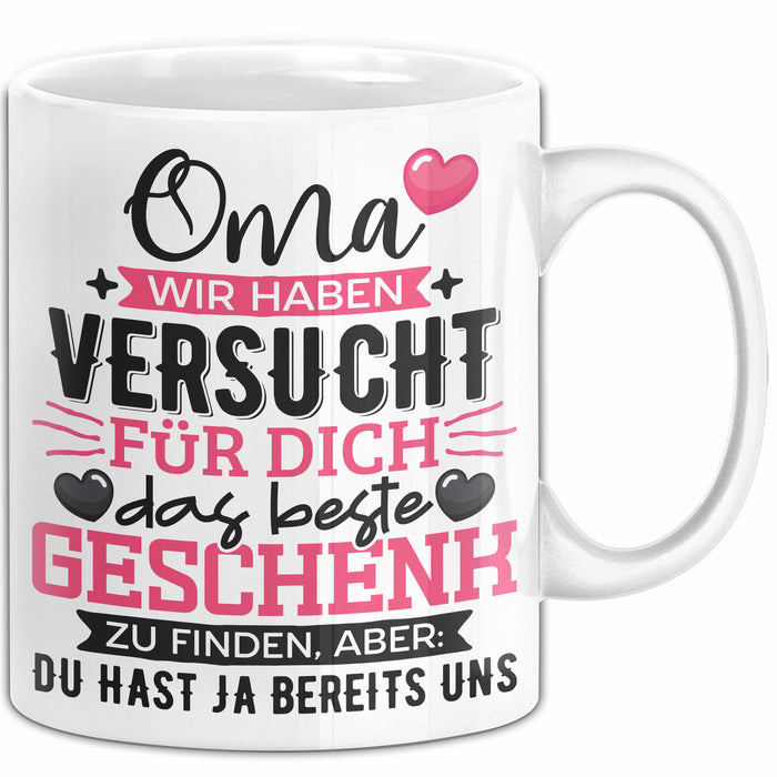 Geschenk Oma Tasse Muttertag Witzige Spruchidee Originell Weiß Trendation