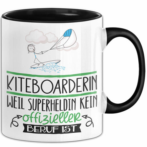 Kiteboarderin Geschenk Tasse Lustiger Spruch Kiteboarderin Weil Superheldin Kein Offizieller Beruf Ist Geschenkidee Trendation