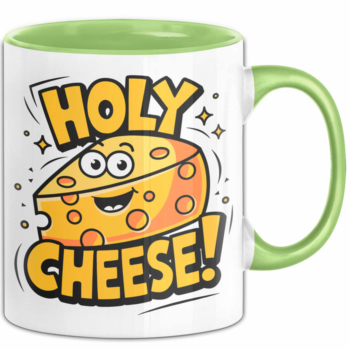 Käseliebhaber Tasse Geschenkidee Holy Cheese für Käse Esser Grün Trendation