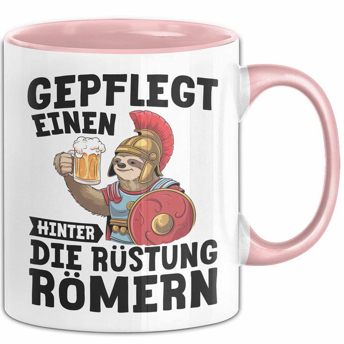 Biertrinker Tasse Geschenk Gepflegt Einen Hinter Die Rückstung Römern Becher Rosa Trendation