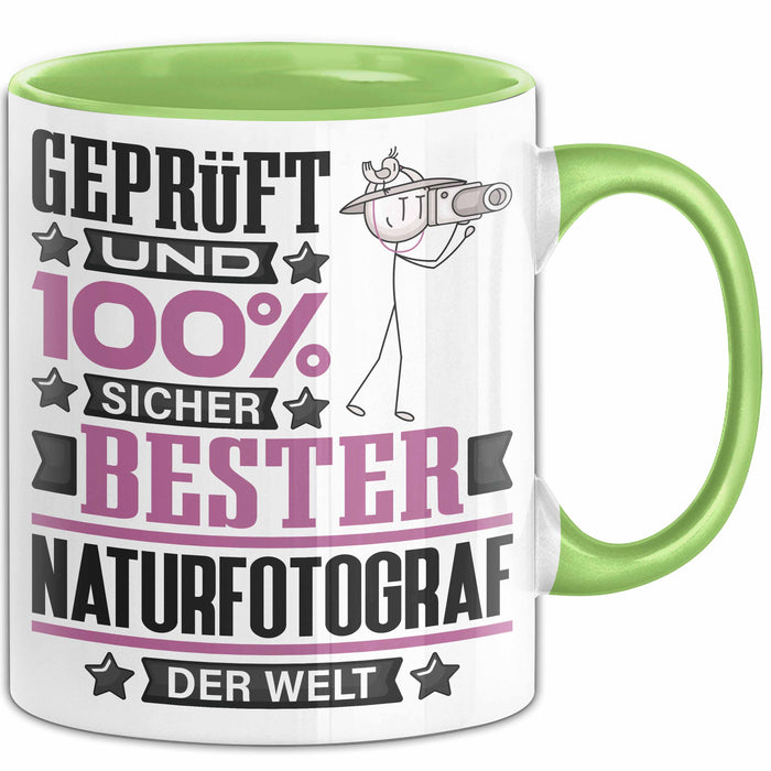 Naturfotograf Geschenk Lustiger Spruch für Naturfotograf Geschenkidee Bester Naturfotograf Der Welt Grün Trendation