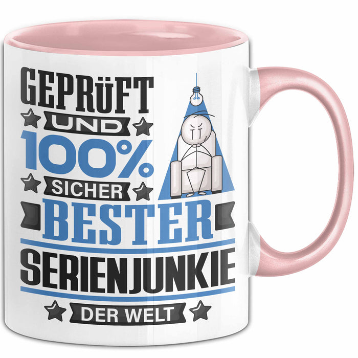 Serienjunkie Geschenk Lustiger Spruch für Serienjunkie Geschenkidee Bester Serienjunkie Der Welt Rosa Trendation