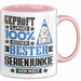 Serienjunkie Geschenk Lustiger Spruch für Serienjunkie Geschenkidee Bester Serienjunkie Der Welt Rosa Trendation