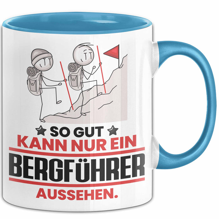 Bergführer Geschenk Tasse So Gut Kann Nur Ein Bergführer Aussehen Geschenkidee Kaffee-Becher Blau Trendation