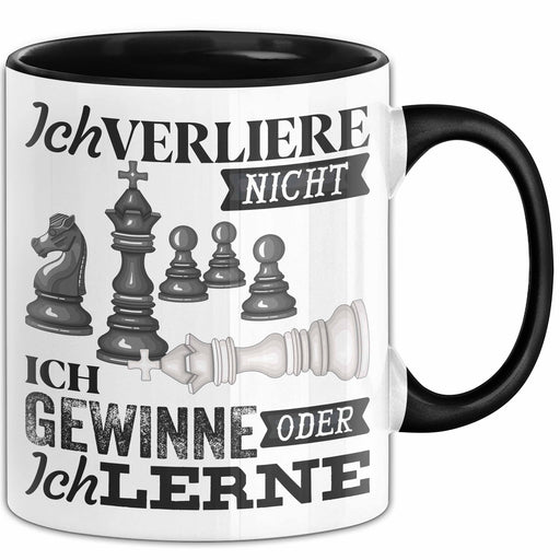 Schach Tasse Geschenk Ich Verliere Nicht Gewinnen Lernen Spruch Geschenkidee Schwarz Trendation