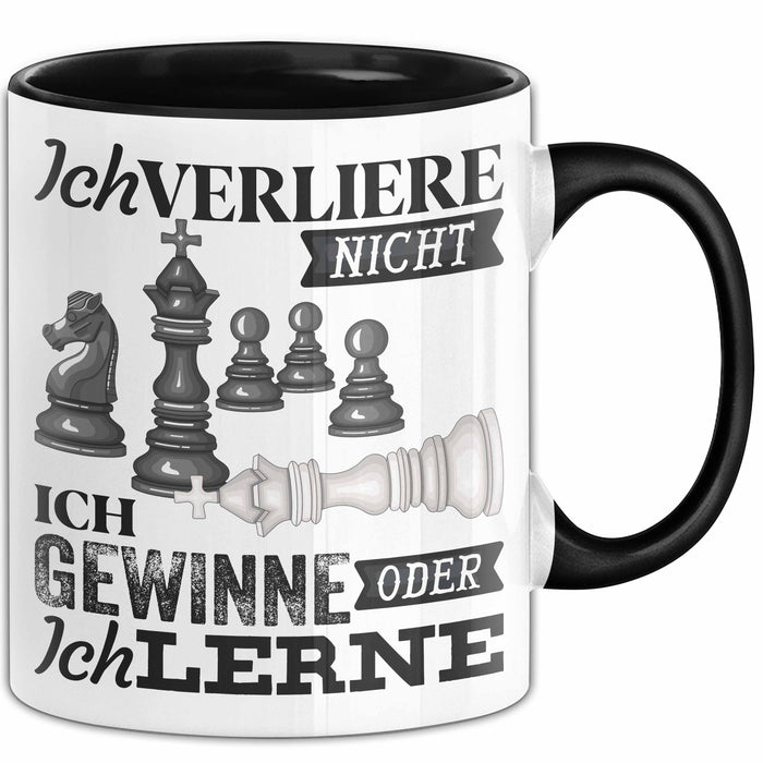 Schach Tasse Geschenk Ich Verliere Nicht Gewinnen Lernen Spruch Geschenkidee Schwarz Trendation