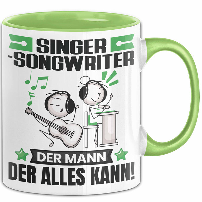 Singer-Songwriter Tasse Geschenk für Singer-Songwriter Der Mann Der Alles Kann Geschenkidee zum Geburtstag Grün Trendation