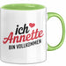 Annette Tasse Geschenk Ich Bin Vollkommen Annette Geschenkidee Geburtstag Grün Trendation