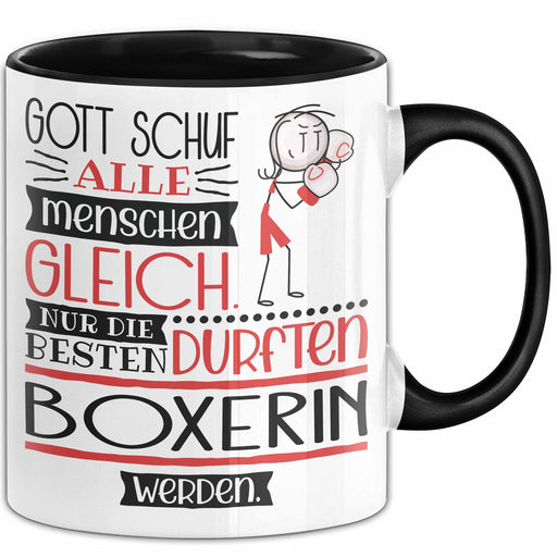 Boxerin Geschenk Becher Tasse Gott Schuf Alle Menschen Gleich Nur Die Besten Durfeten Boxerin Werden Geschenkidee Lustig Trendation